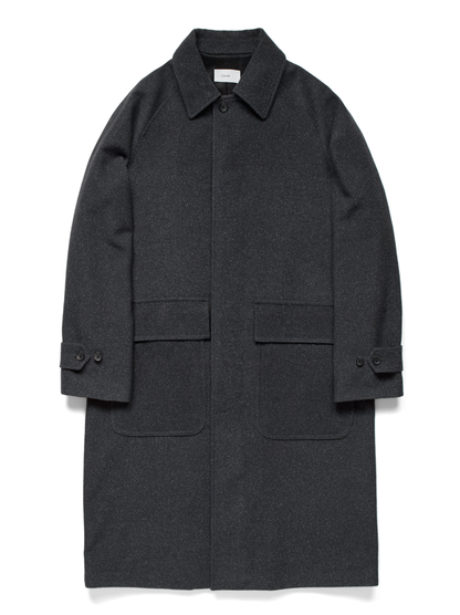Super140's WOOL/SILK PILE MOSSER BALMACAAN COAT｜CHARCOAL
