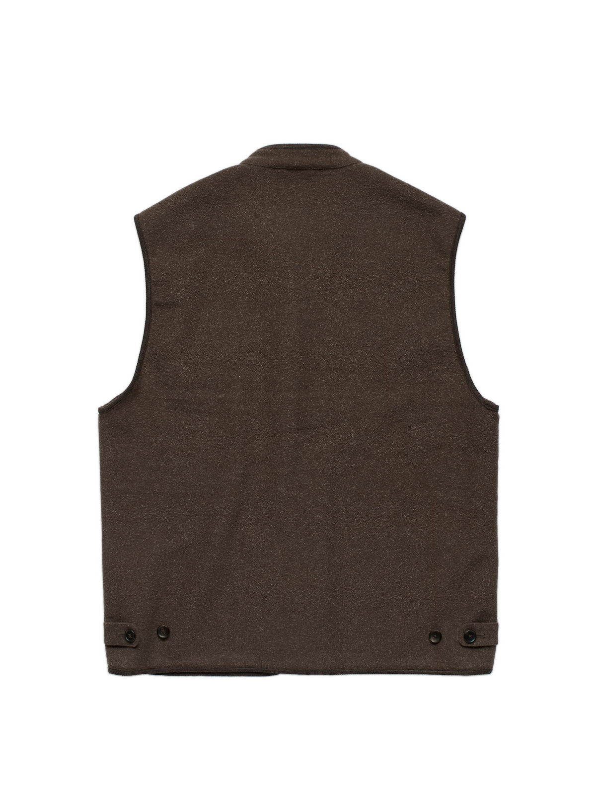 Super140's WOOL/SILK PILE MOSSER VEST｜BROWN