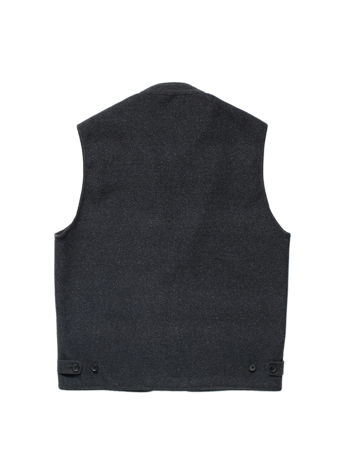 Super140's WOOL/SILK PILE MOSSER VEST｜CHARCOAL
