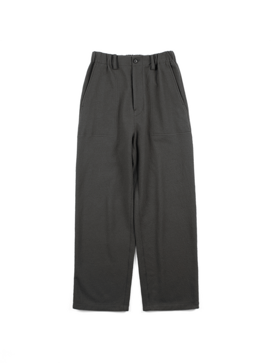 Super160's WOOL CRATER JERSEY BAKER PANTS｜GRAY