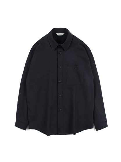 Super160's WOOL CRATER JERSEY SHIRTS｜BLACK