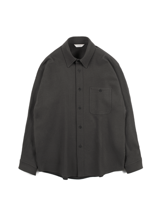 Super160's WOOL CRATER JERSEY SHIRTS｜GRAY