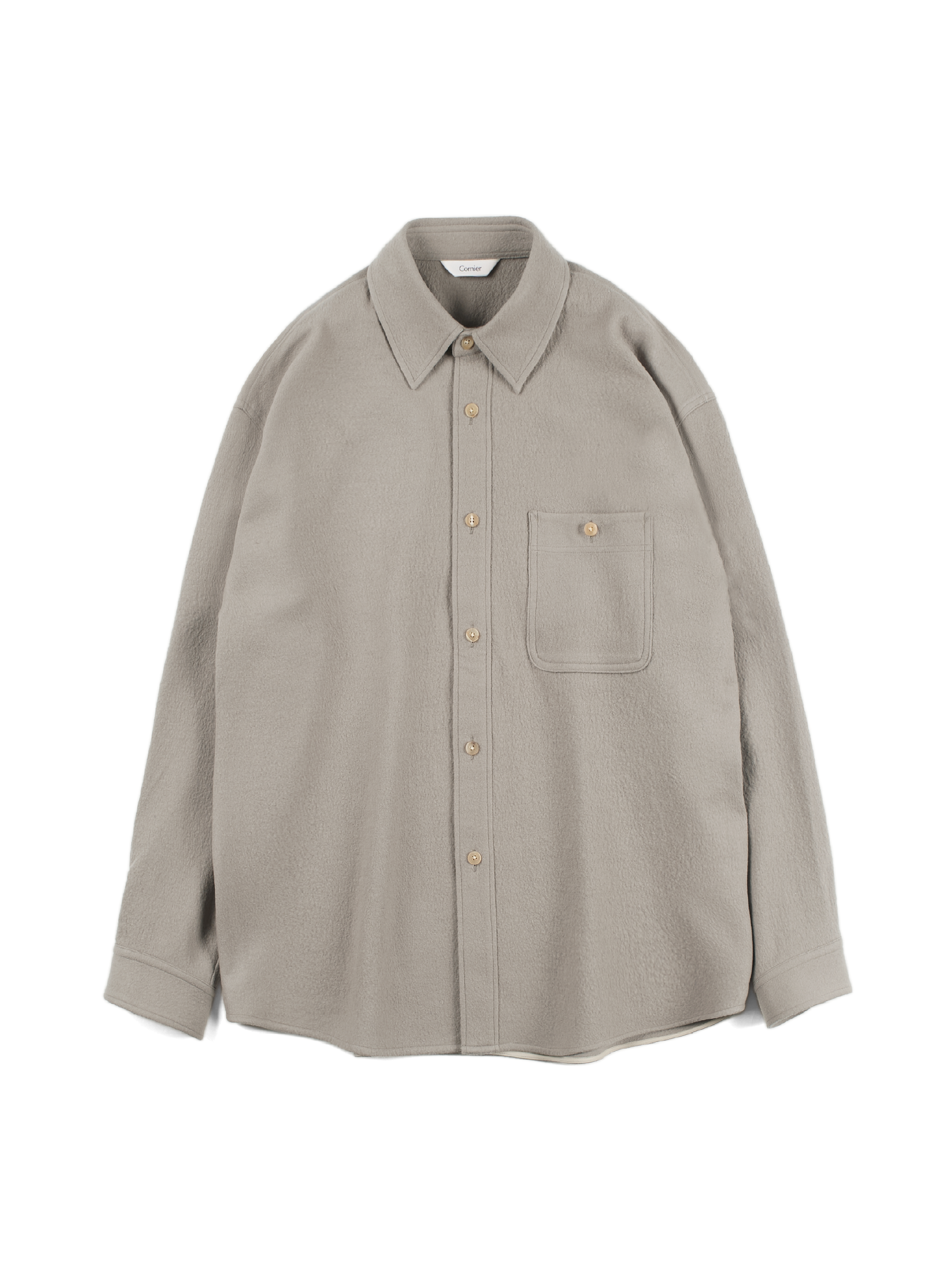 Super160's WOOL CRATER JERSEY SHIRTS｜GREIGE – Cornier