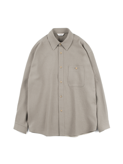 Super160's WOOL CRATER JERSEY SHIRTS｜GREIGE