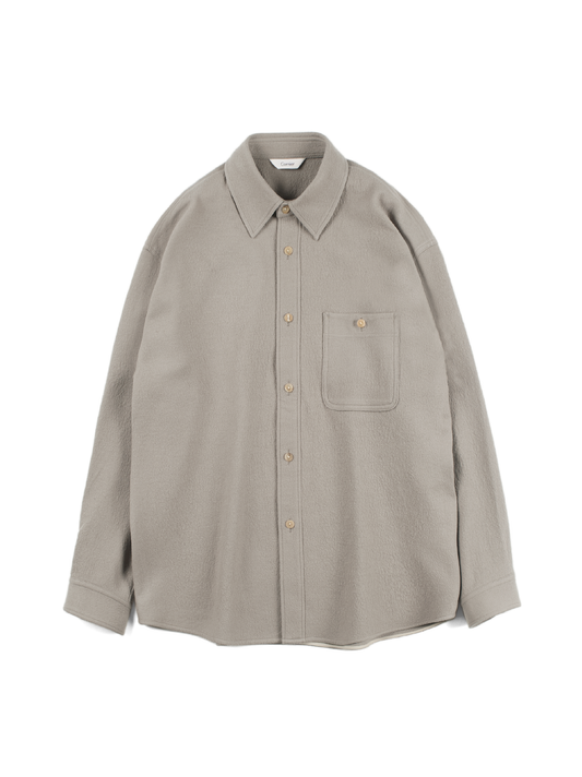 Super160's WOOL CRATER JERSEY SHIRTS｜GREIGE