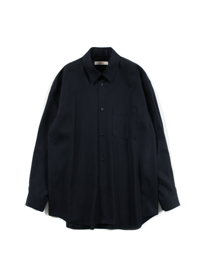 Super160's WOOL LIGHT MILLED SHIRTS｜SPACE NAVY