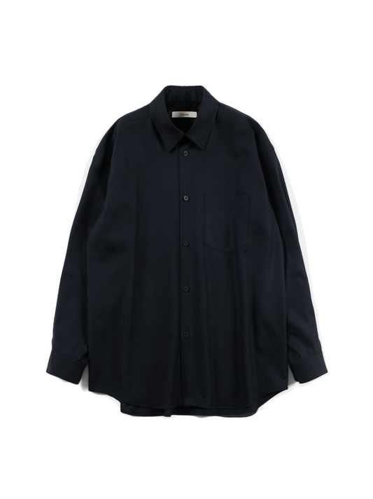 Super160's WOOL LIGHT MILLED SHIRTS｜SPACE NAVY