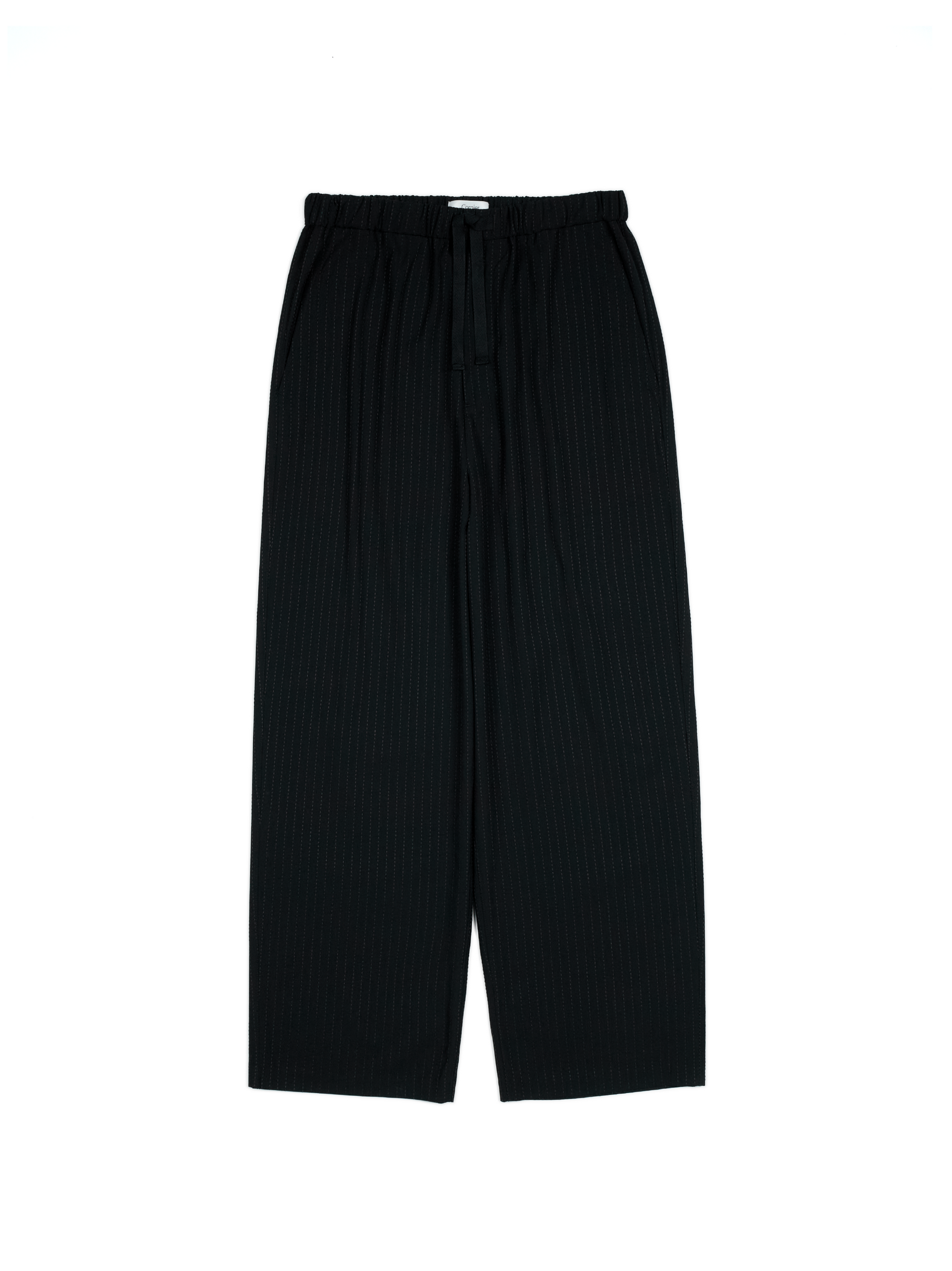 しこ様 Super160's WOOL/COTTON SASHIKO STITCHING EASY PANTS｜BLACK – Cornier