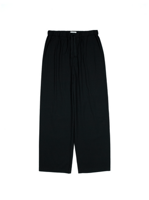 Super160's WOOL/COTTON SASHIKO STITCHING EASY PANTS｜BLACK