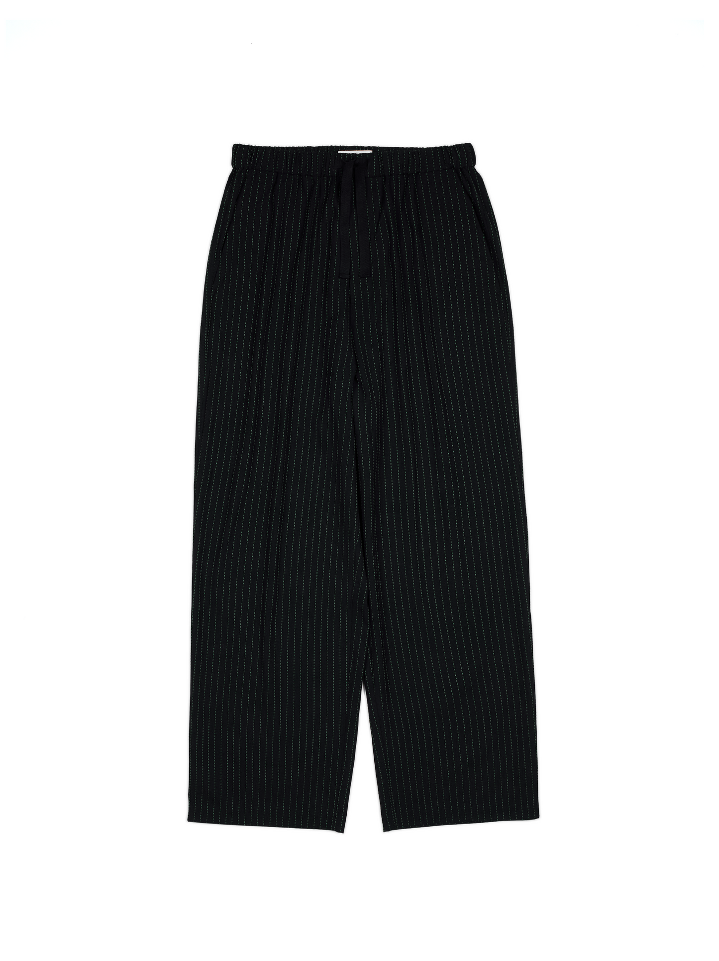 Super160's WOOL/COTTON SASHIKO STITCHING EASY PANTS｜GREEN