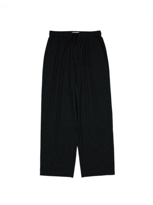 Super160's WOOL/COTTON SASHIKO STITCHING EASY PANTS｜GREEN