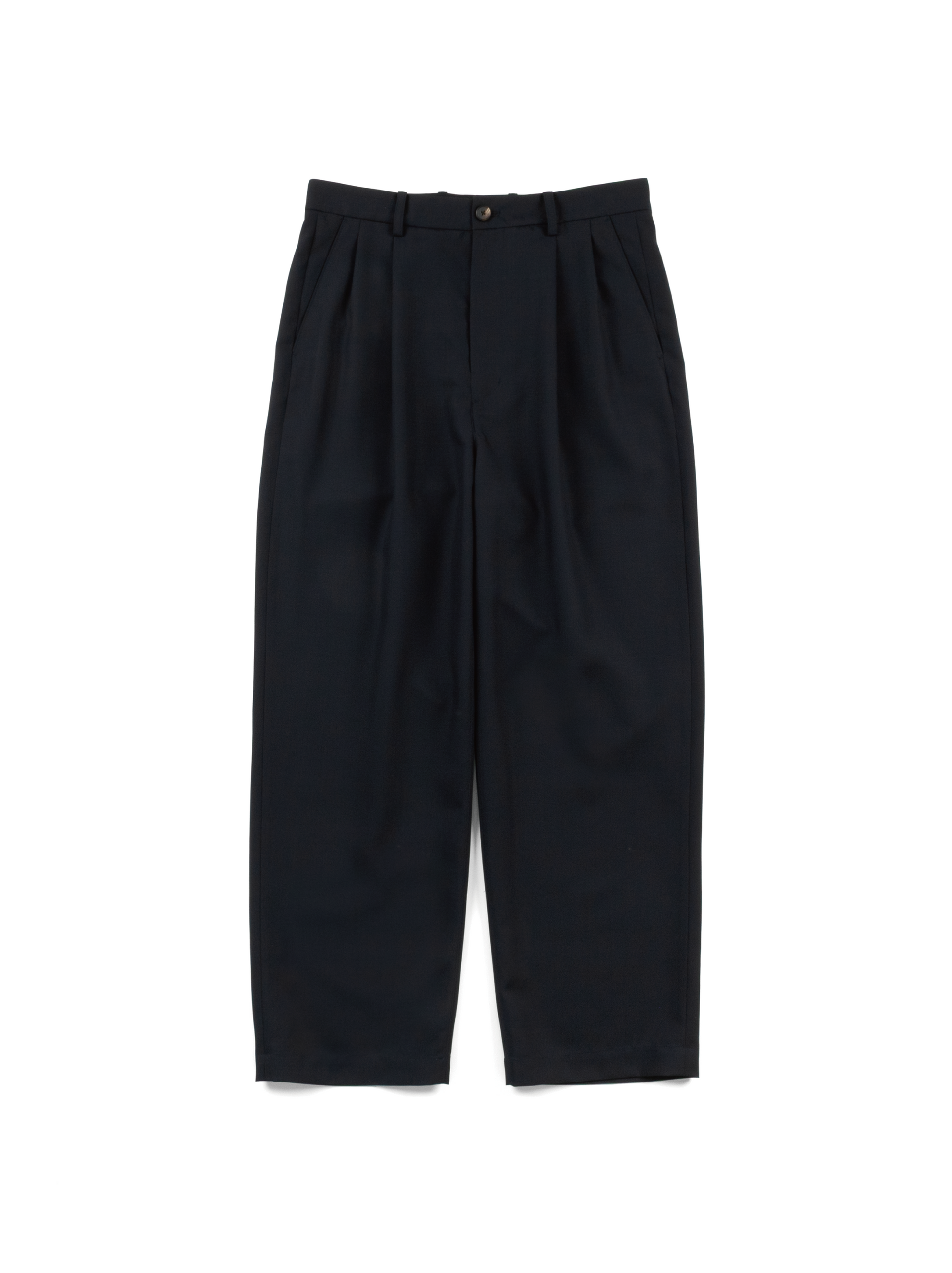 Cornier ウールワイドスラックス ブラック Super160's WOOL/KID MOHAIR WIDE PANTS|DARK NAVY – Cornier