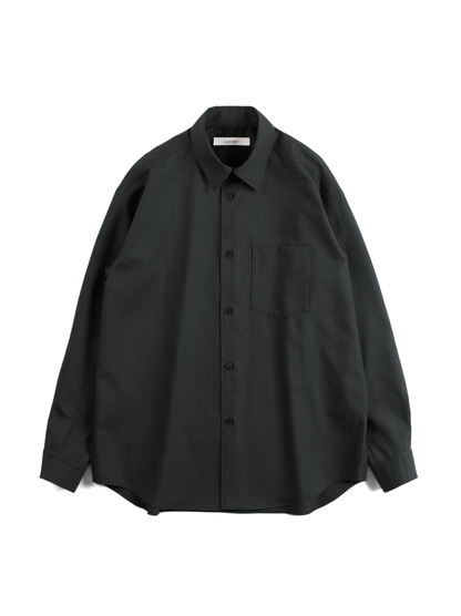 Super160's WOOL/SILK CHECK SHIRTS｜BLACK CHECK