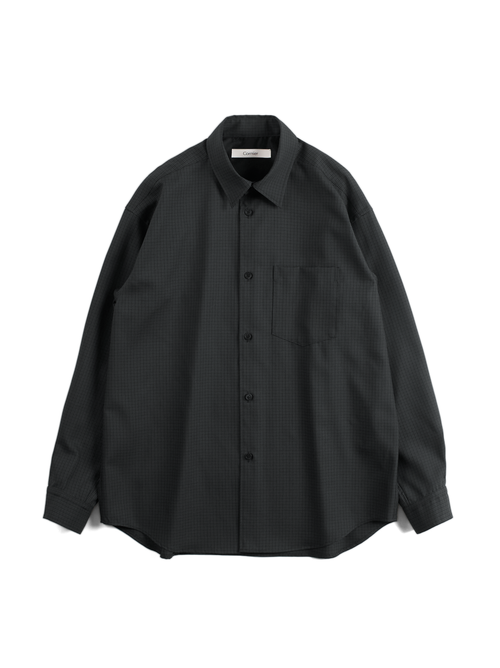 Super160's WOOL/SILK CHECK SHIRTS｜BLACK CHECK