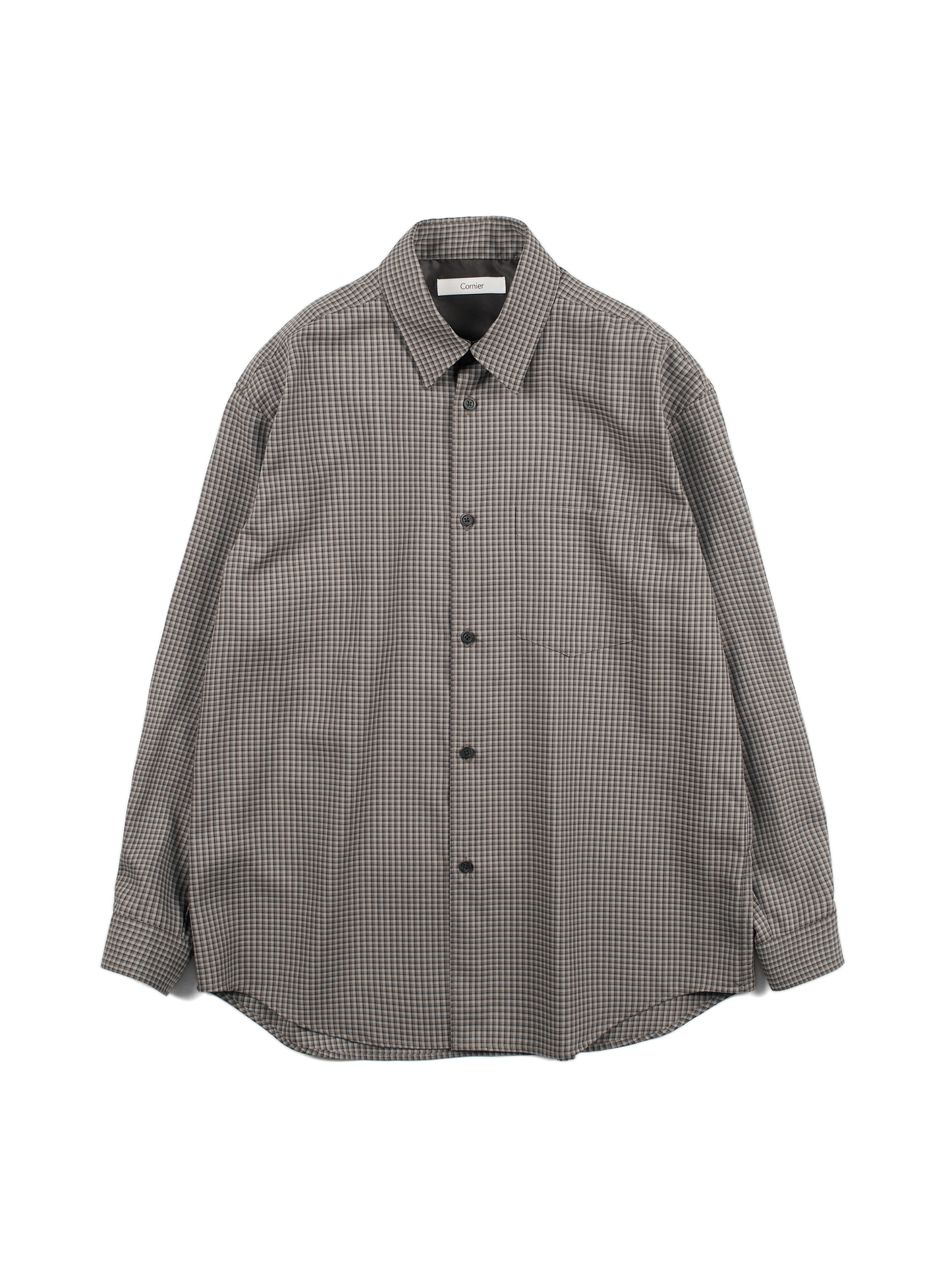 Super160's WOOL/SILK CHECK SHIRTS｜BROWN CHECK