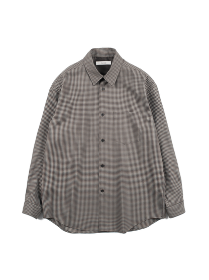 Super160's WOOL/SILK CHECK SHIRTS｜BROWN CHECK