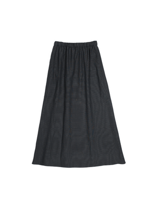 Super160's WOOL/SILK CRISPY SKIRT｜BLACK