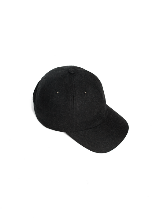 Super160's WORSTED WOOL VIYELLA CAP｜TOP BLACK