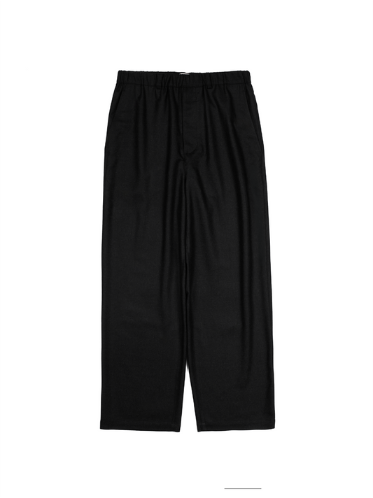 Super160's WORSTED WOOL VIYELLA EASY PANTS｜TOP BLACK