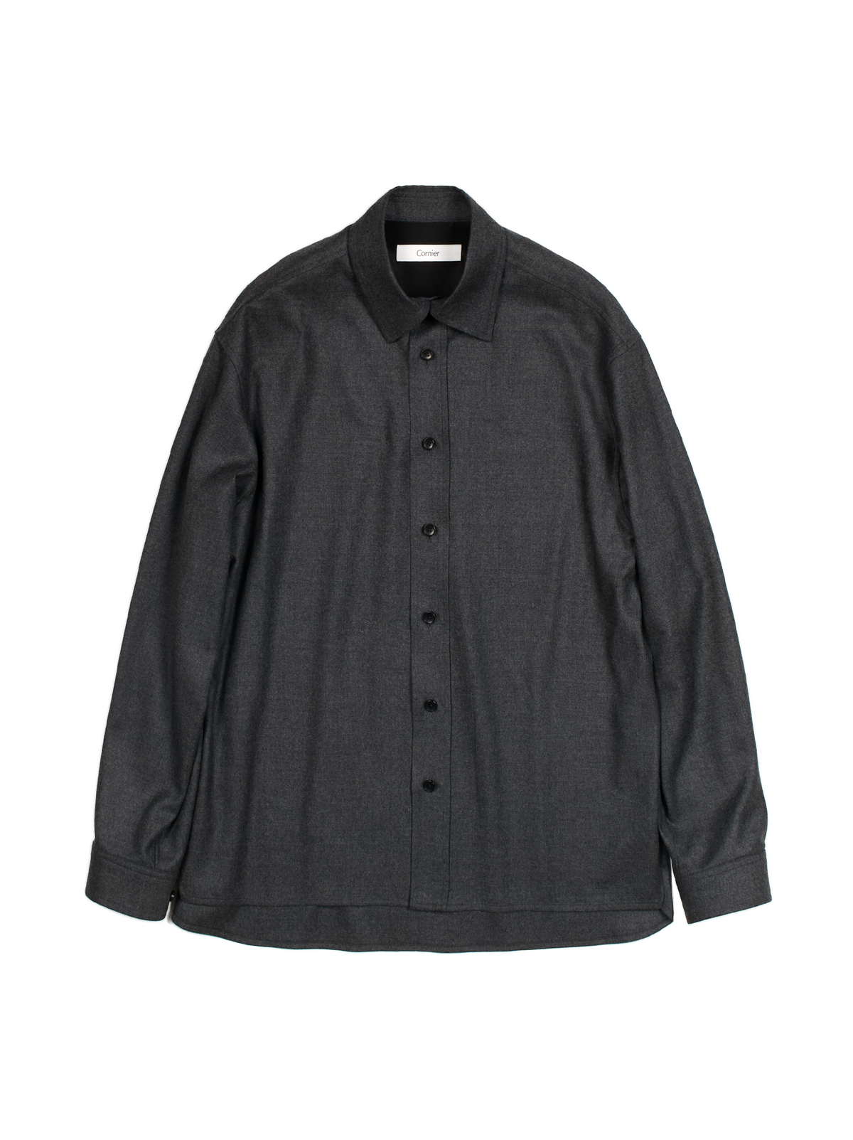 Super160's WORSTED WOOL VIYELLA SHIRTS for WOMEN｜TOP CHARCOAL