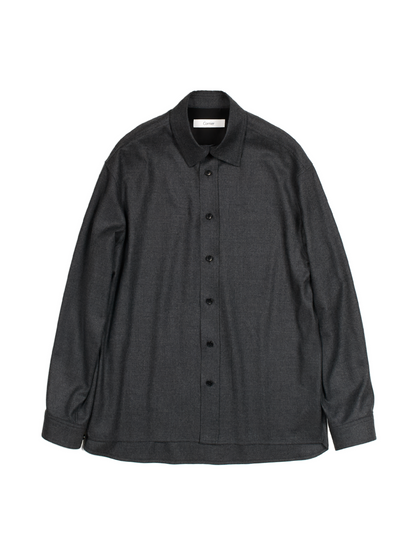 Super160's WORSTED WOOL VIYELLA SHIRTS for WOMEN｜TOP CHARCOAL