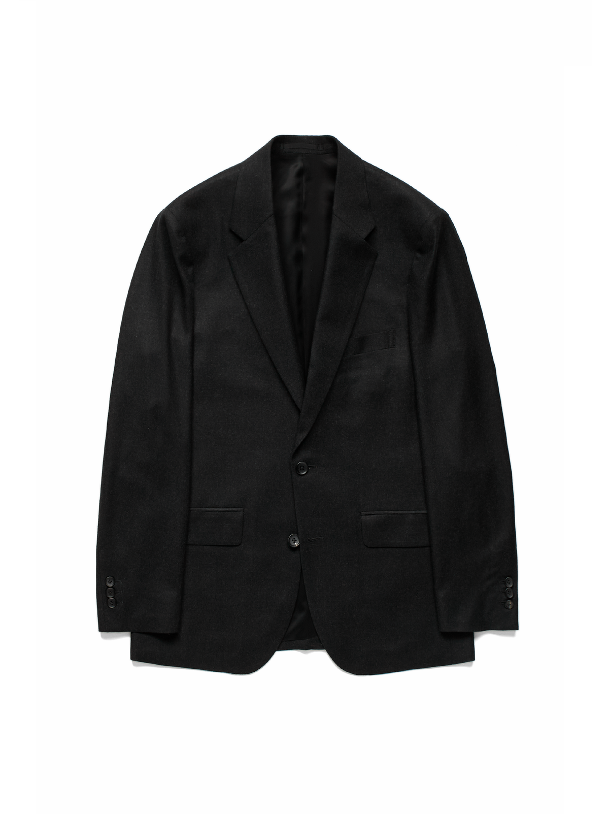 Super160's WORSTED WOOL VIYELLA TAILORED JACKET｜TOP BLACK