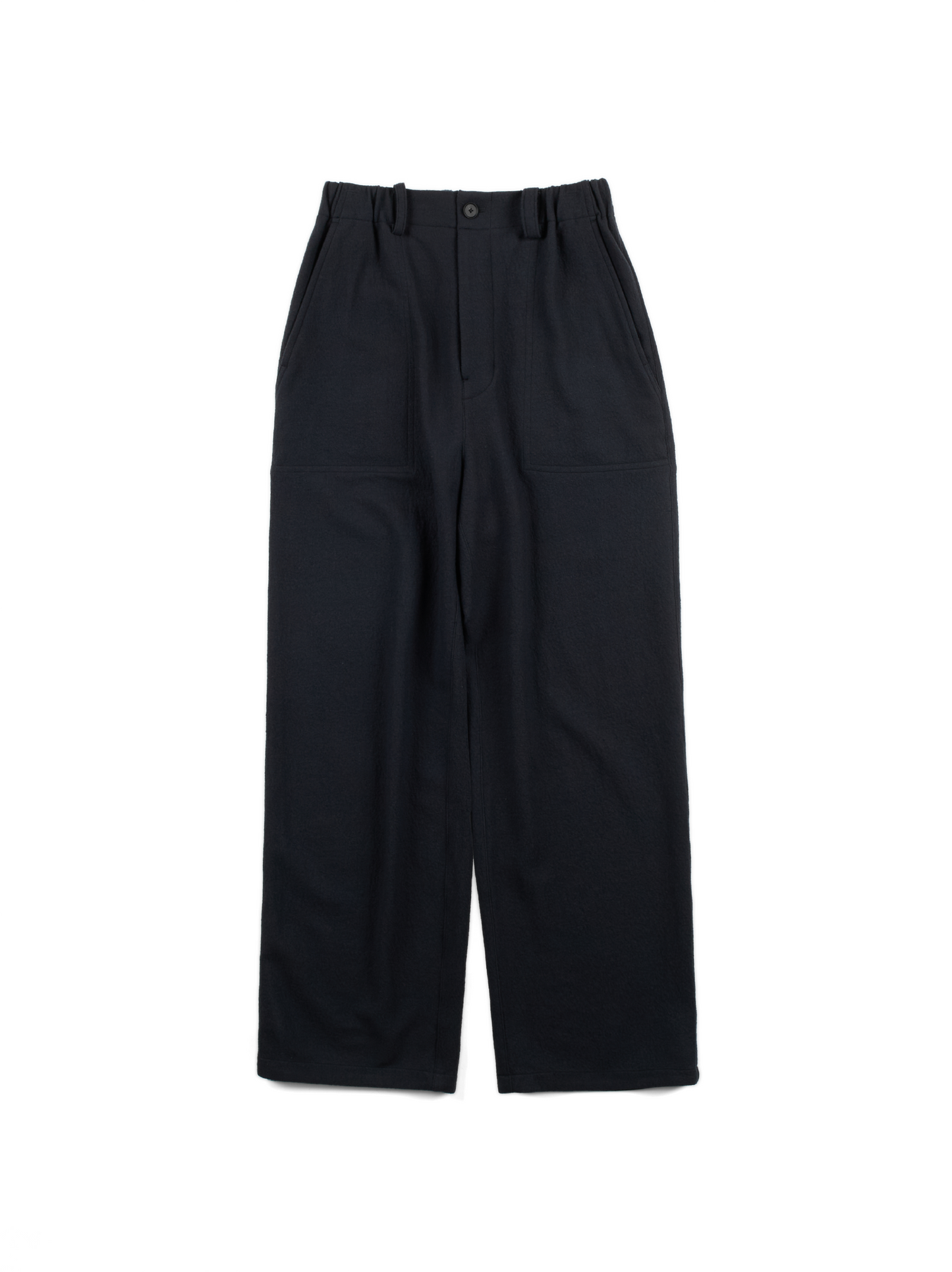 Super160's WOOL CRATER JERSEY BAKER PANTS｜BLACK