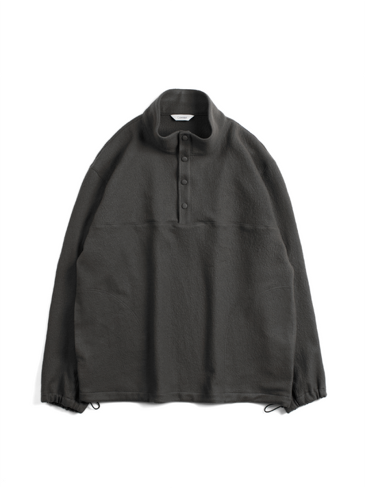 Super160's WOOL CRATER JERSEY PULLOVER｜GRAY