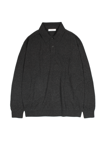 Super170's WOOL KNIT POLO SHIRTS｜CHARCOAL