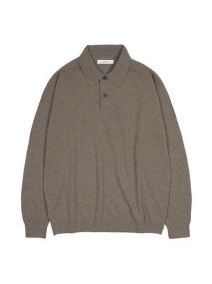 Super170's WOOL KNIT POLO SHIRTS｜GREIGE