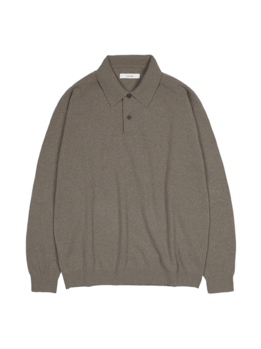 Super170's WOOL KNIT POLO SHIRTS｜GREIGE