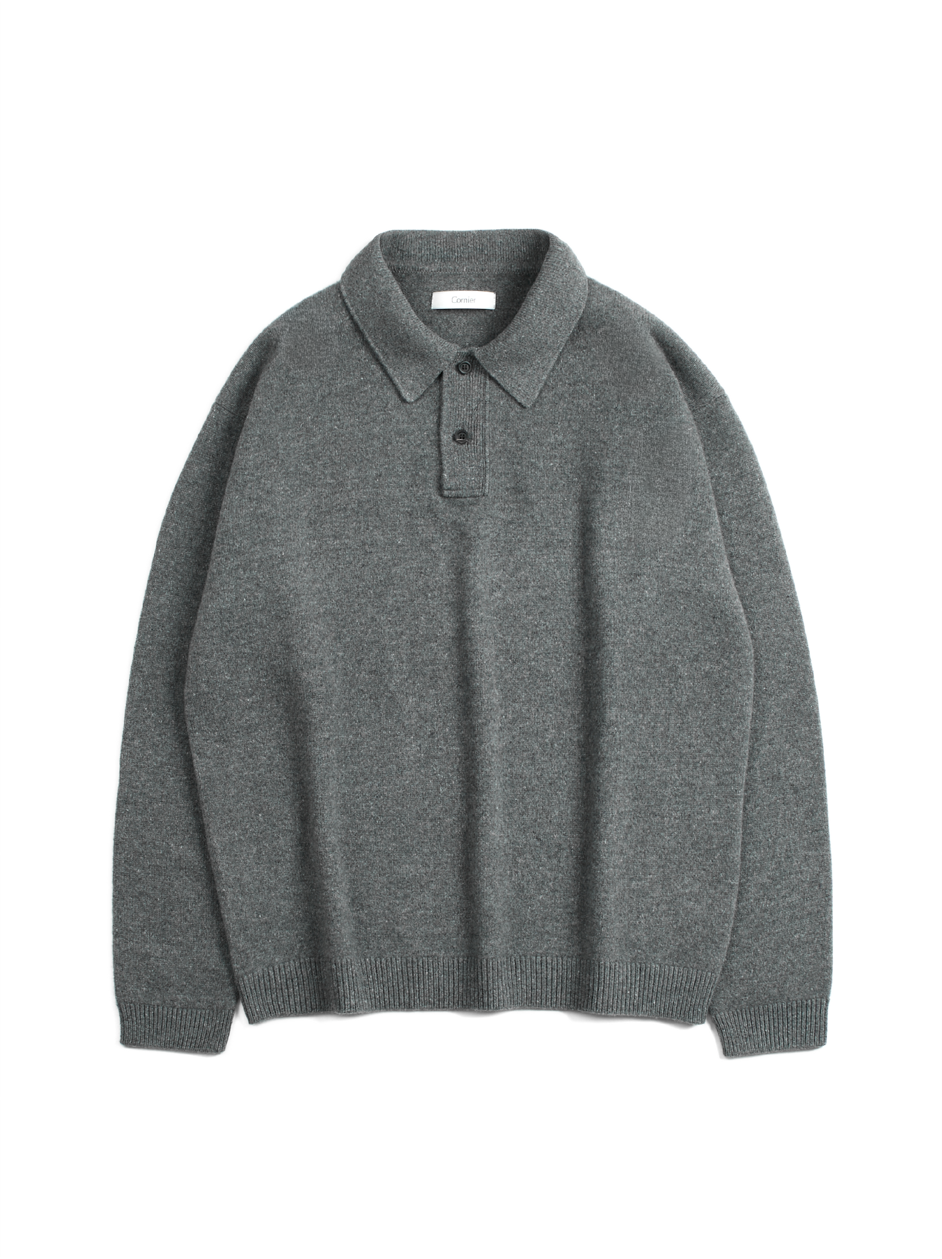 Super170's WOOL KNIT POLO SHIRTS|M.GRAY – Cornier Super170's WOOL KNIT POLO SHIRTS|M.GRAY – Cornier