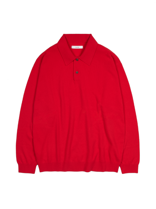 Super170's WOOL KNIT POLO SHIRTS｜SCARLET