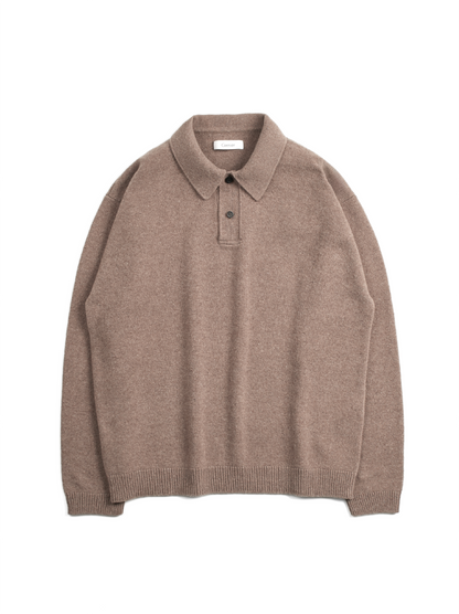 Super170's WOOL KNIT POLO SHIRTS｜TOP BROWN