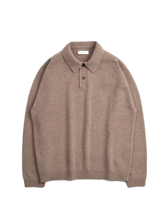 Super170's WOOL KNIT POLO SHIRTS｜TOP BROWN