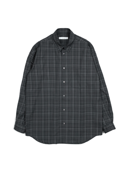 Super180's WORSTED WOOL CHECK SHIRTS｜CHARCOAL CHECK