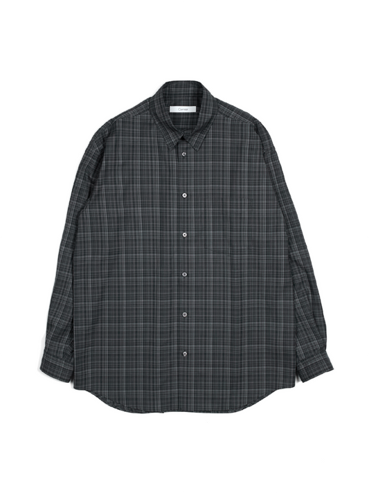 Super180's WORSTED WOOL CHECK SHIRTS｜CHARCOAL CHECK