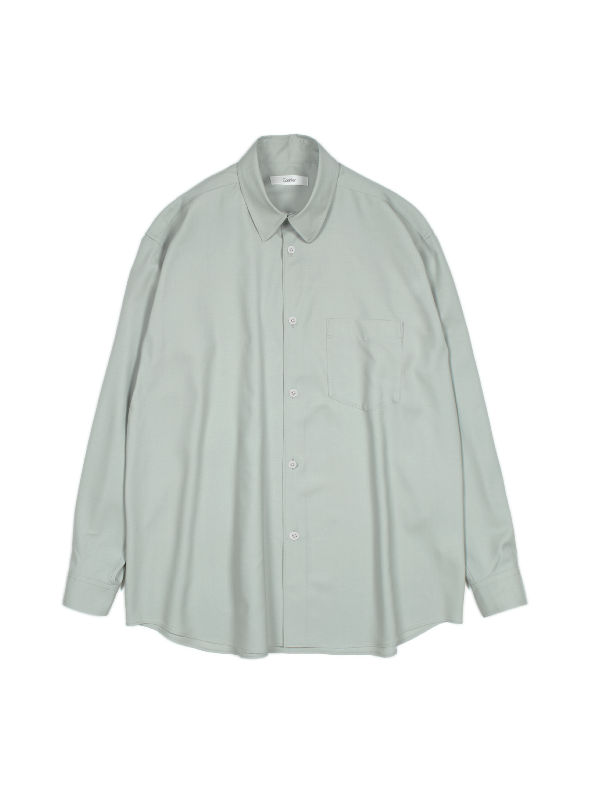 Super180's WORSTED WOOL SHIRTS|SAGE – Cornier Super180's WORSTED WOOL SHIRTS|SAGE – Cornier