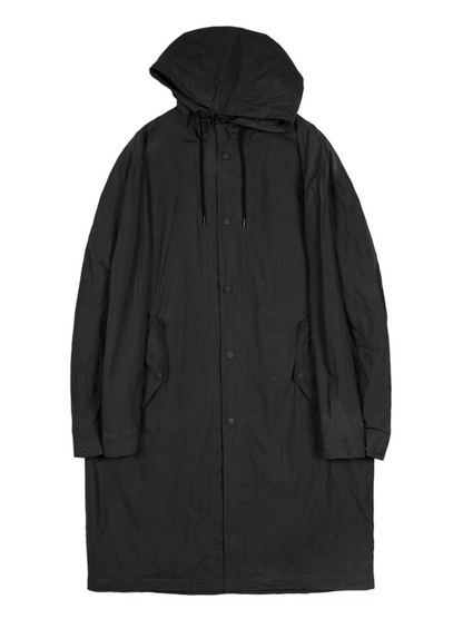 WAXING FINX COTTON WEATHER LIGHT HOODED COAT｜CHARCOAL