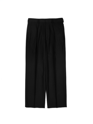 WORSTED CASHMERE/SILK TROPICAL SLACKS｜BLACK