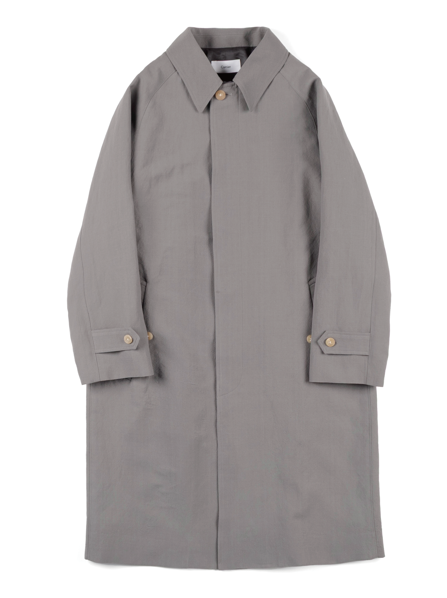 WORSTED WOOL/PAPER BALMACAAN LONG COAT｜GRAY