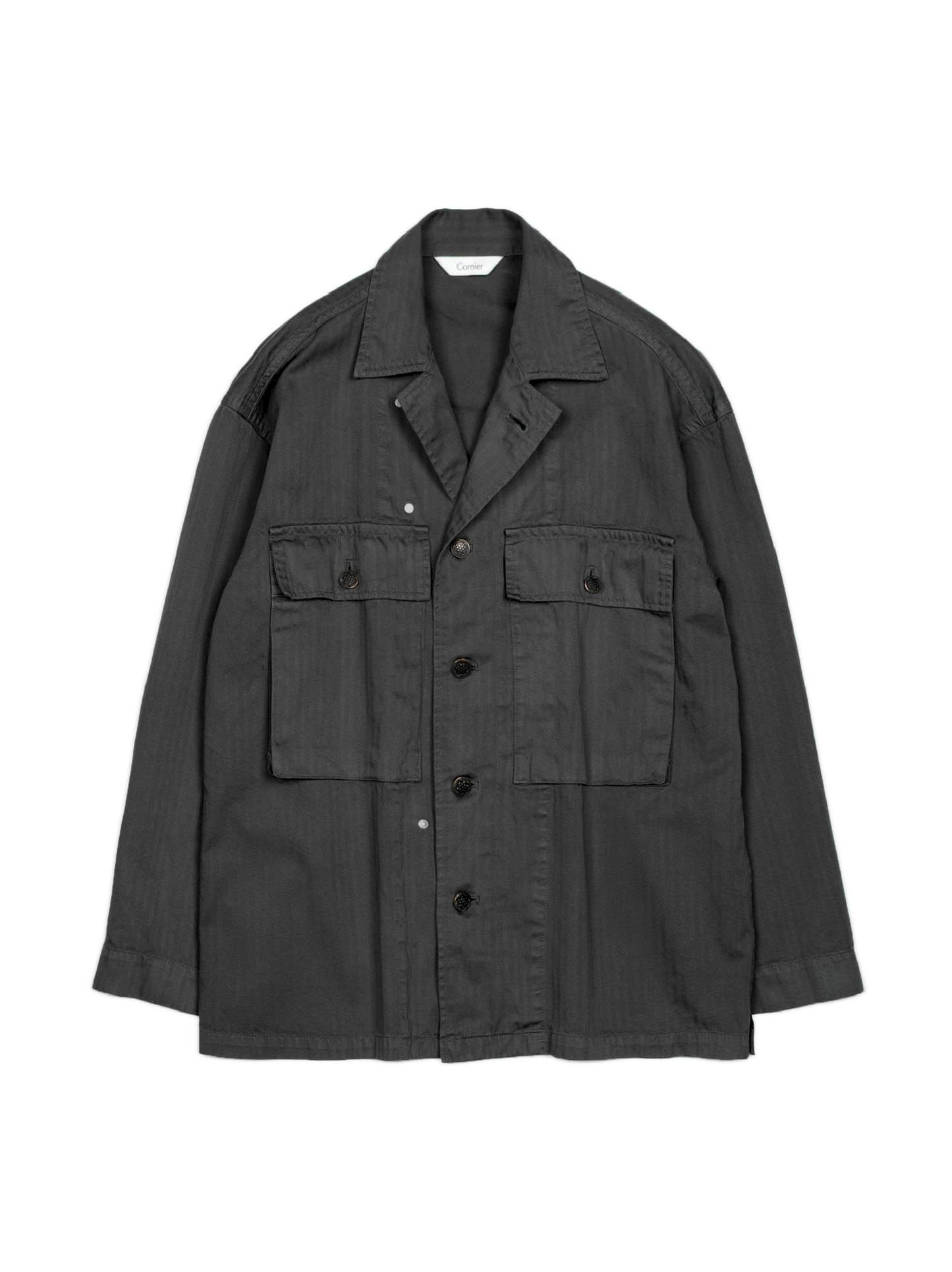 GARMENT DYED FINX COTTON M43-HBT JACKET｜INK BLACK