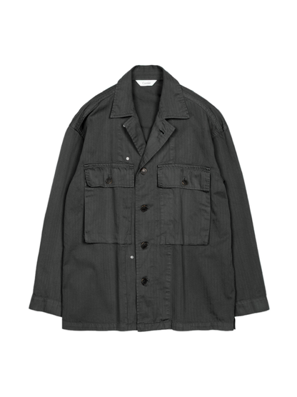 GARMENT DYED FINX COTTON M43-HBT JACKET｜INK BLACK