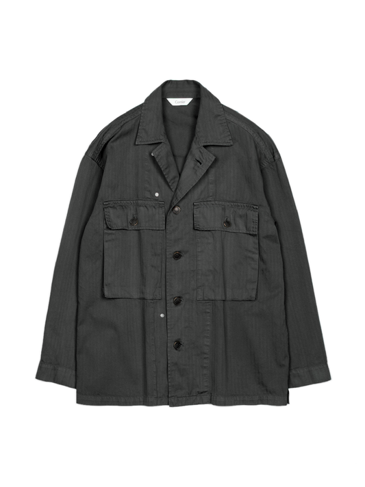GARMENT DYED FINX COTTON M43-HBT JACKET｜INK BLACK