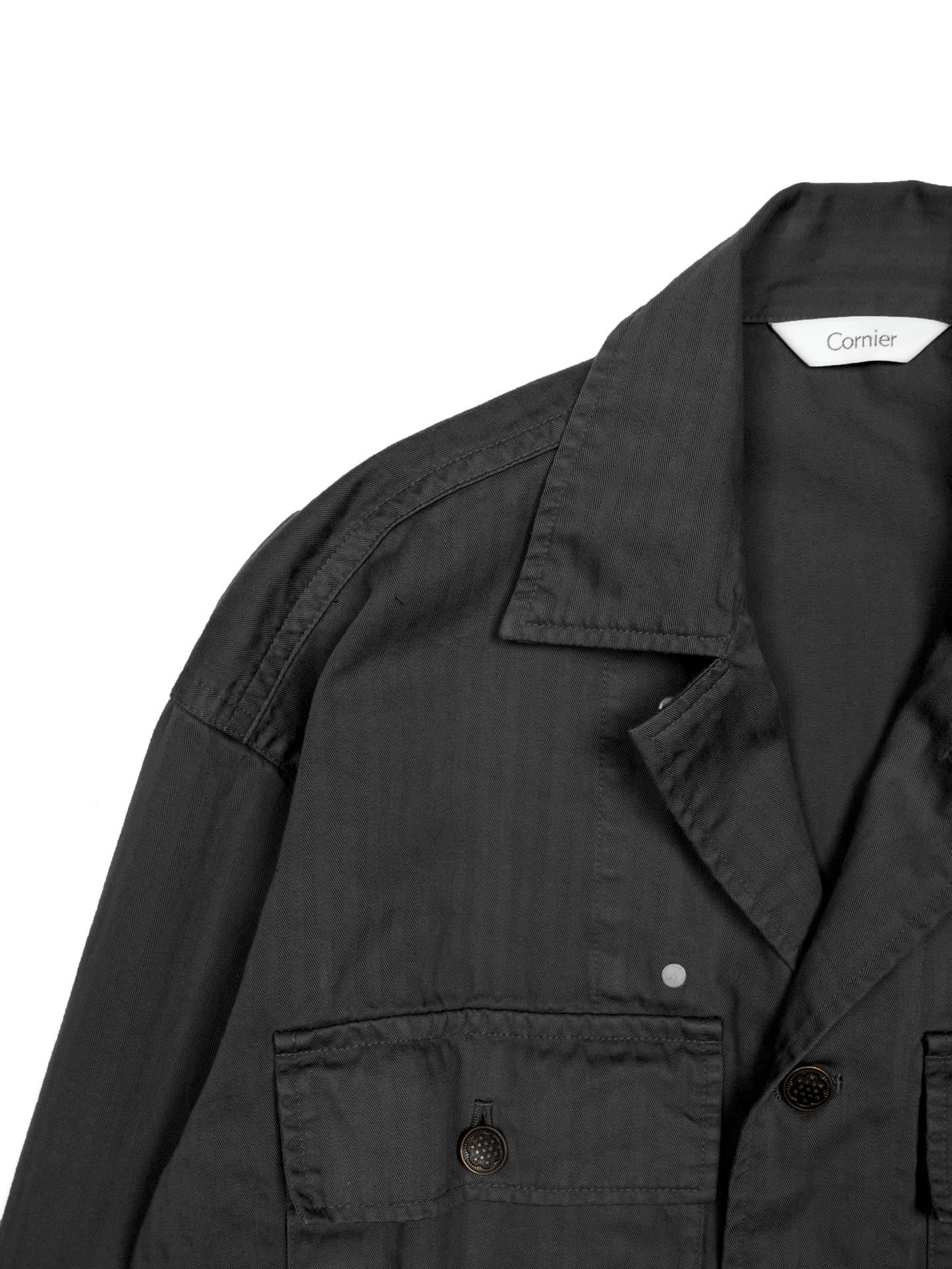 GARMENT DYED FINX COTTON M43-HBT JACKET｜INK BLACK