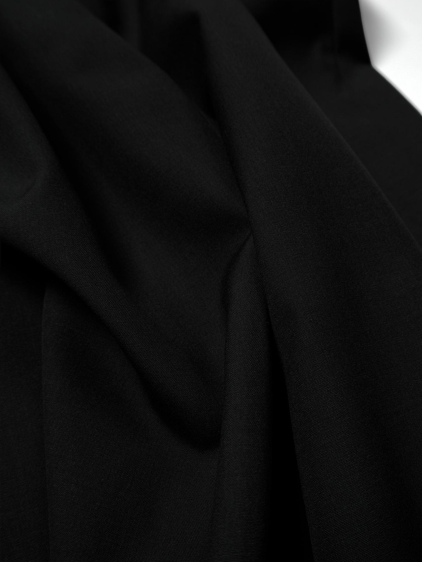 Super130's WORSTED WOOL TROPICAL 2-TUCK EASY PANTS｜BLACK