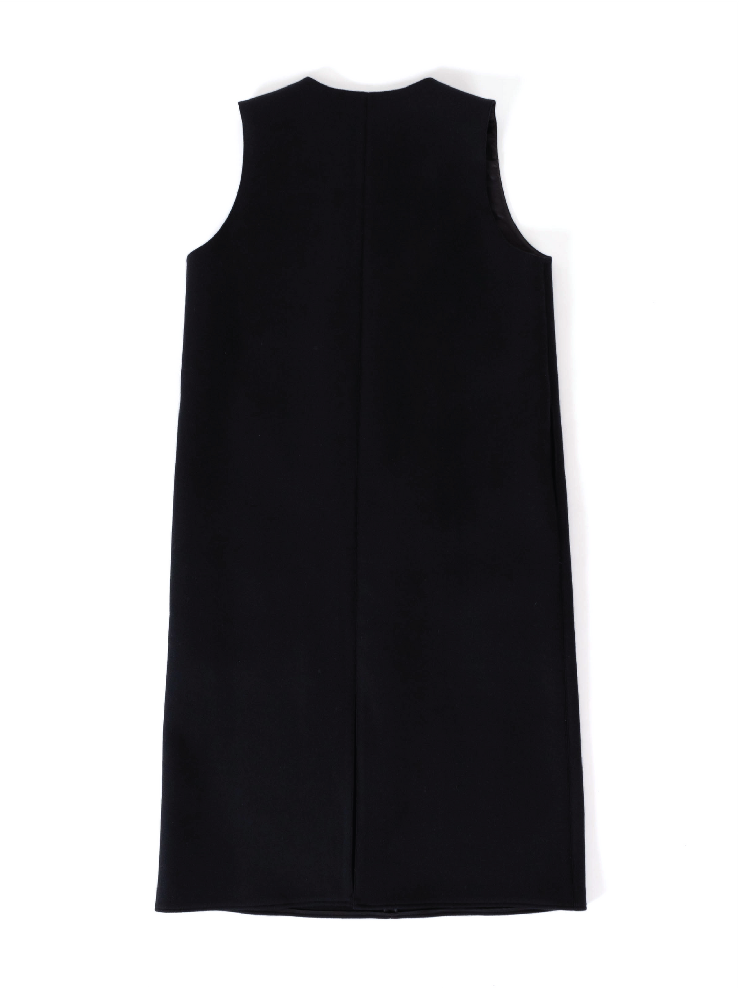 DOUBLE CLOTH Super160's WOOL LONG DRESS｜BLACK