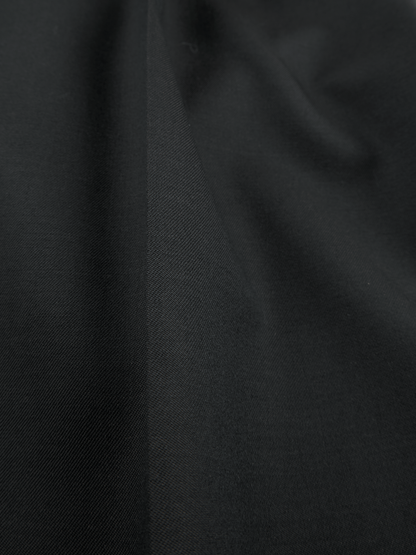 Super130's WOOL CHAMBRAY GABARDINE SLACKS｜BLUE CHARCOAL