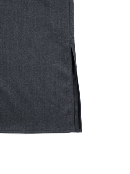 Super130's WORSTED WOOL LIGHT MILLED SHIRTS DRESS｜TOP GRAY