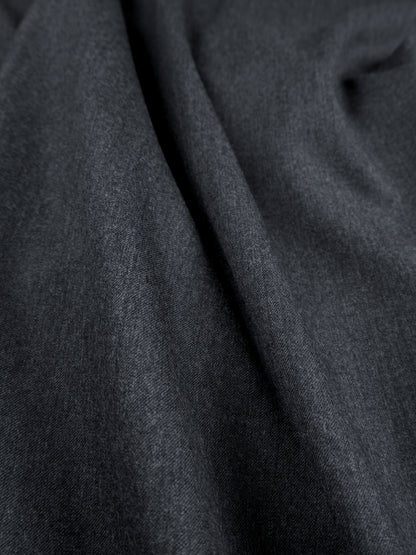 Super130's WORSTED WOOL LIGHT MILLED SHIRTS DRESS｜TOP GRAY
